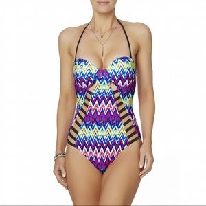 NWOT BONGO multi-color flattering fit one piece